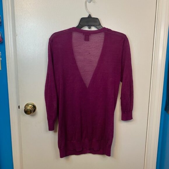 Ann Taylor Purple Long Sleeve Cardigan - Picture 6 of 10